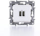Legrand niloé dubbele inbouw usb lader - wit