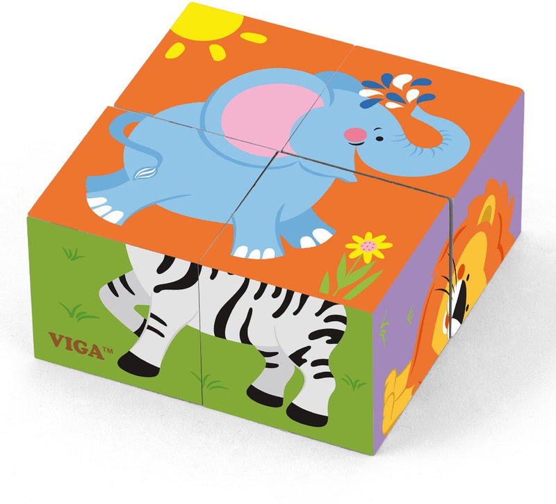 Vigatoys viga toys - vormenpuzzel - safari dieren