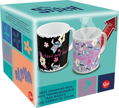 Stor disney stitch angel keramische veranderende mok 325ml geschenkdoos