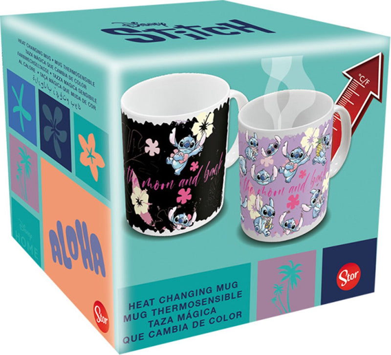 Stor disney stitch angel keramische veranderende mok 325ml geschenkdoos