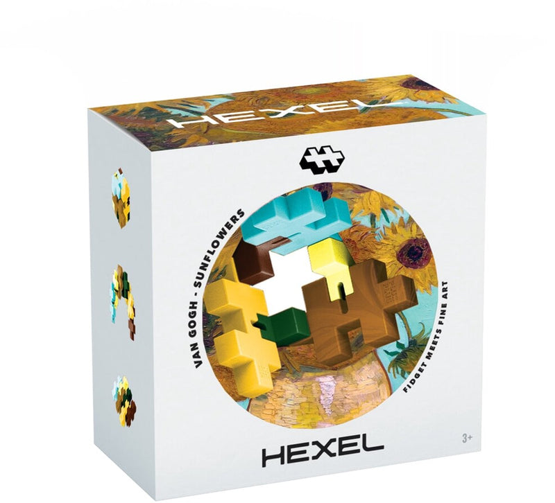 Plus-plus hexel van gogh zonnebloemen fidget toy - 4364 - fidget speelgoed - sensorisch speelgoed - stressbal alternatief - vanaf 3 jaar