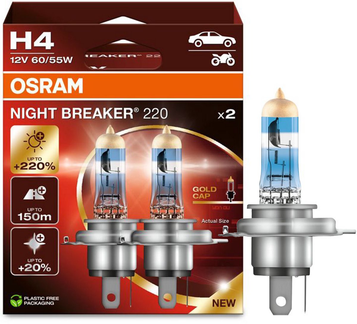 Osram lamp 12v h4 60 55w night breaker 220