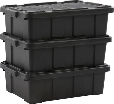 Iris powerbox robuust opbergbox - 25l - 100% recycled kunststof - zwart - set van 3