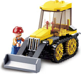 Sluban town bulldozer bouwspeelgoed kinderen vanaf 6 jaar - constructiespeelgoed modelbouw - bouwdoos met 132 bouwstenen - m38-b0377d - afbeelding 1