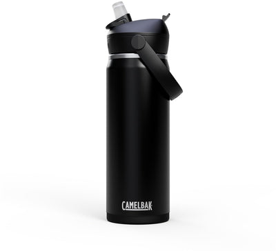 Camelbak thrive flip straw drinkfles - 600 ml - rvs - met rietje - isolatie waterfles - zwart