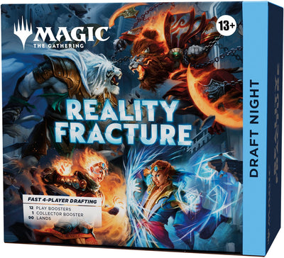 Magic the gathering magic: the gathering reality fracture draft night | 1 collector booster, 12 play boosters, 90 lands, 10 tokens | 4 player card game