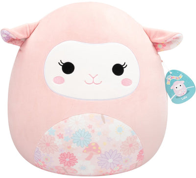 Jazwares squishmallows - large plush (lala - pink lamb w floral print belly and ears) - 40cm plush