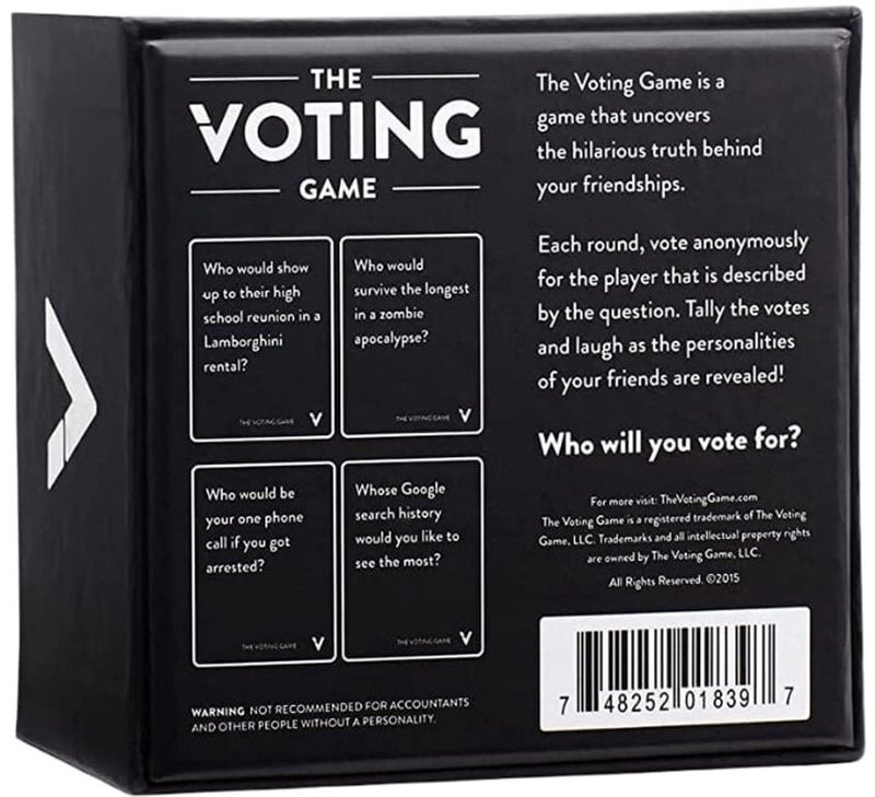 Dyce games - the voting game - party spel - kaartspel - engelstalig