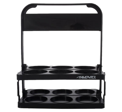Avento inklapbaar draagrek - voor 6 bidons - zwart - 28 x 33.5 x 17.5 cm