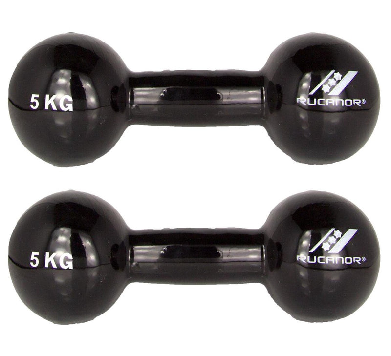 Rucanor dumbbells 5 kg 2 stuks zwart