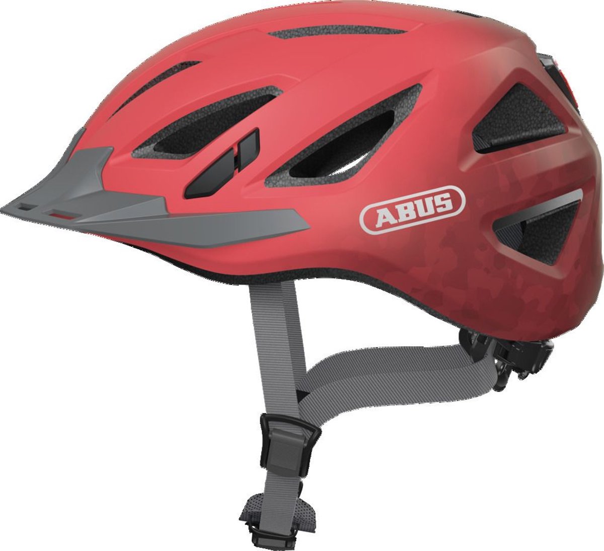 Abus fietshelm urban-i 3.0 living coral l - 56-61 cm - pink - geschikt voor gebruik op elektrische fietsen - stadsfietsen - 300 g