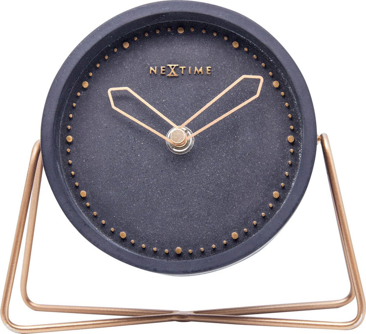 Nextime cross table – tafelklok – 17.5 × 15.5 × 5 cm – polyresin – zwart