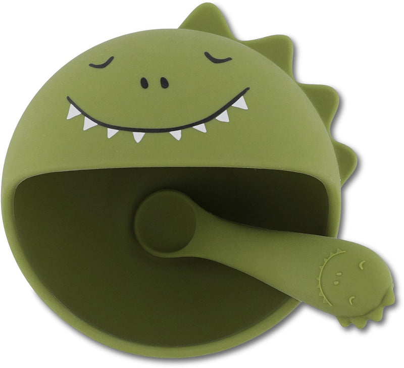 Trixie | eerste baby maaltijdset – mr. dino – siliconen – zuignap – 4m+