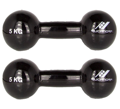 Rucanor dumbbells 5 kg 2 stuks zwart