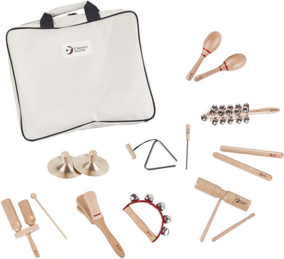 Classic world muziekinstrumenten met opbergtas 9-delig
