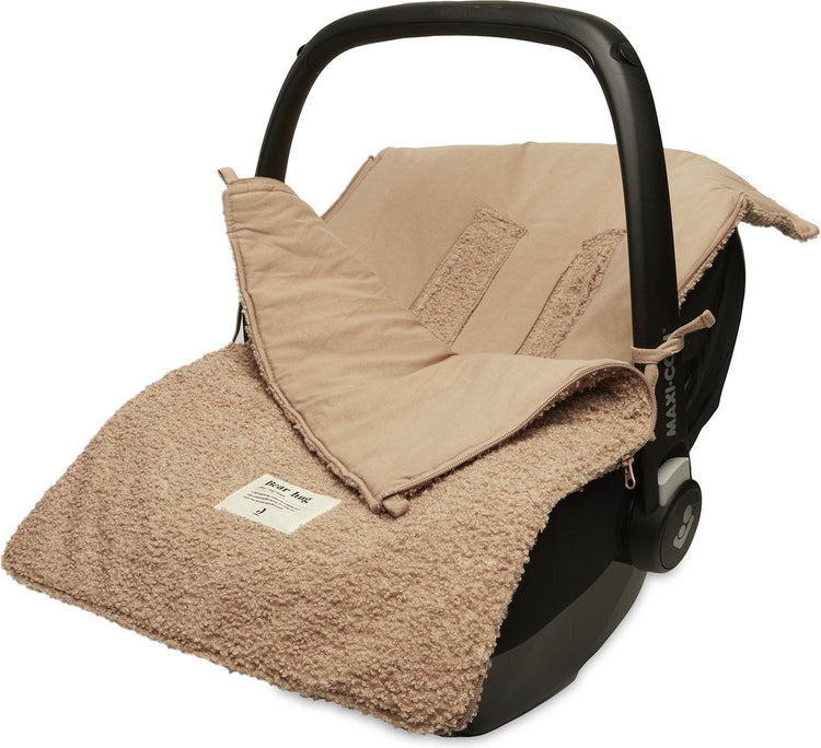 Jollein - voetenzak voor autstoel kinderwagen (boucle - biscuit) - polyester - footmuff maxi cosi, kinderwagen of autostoel - 42x82cm