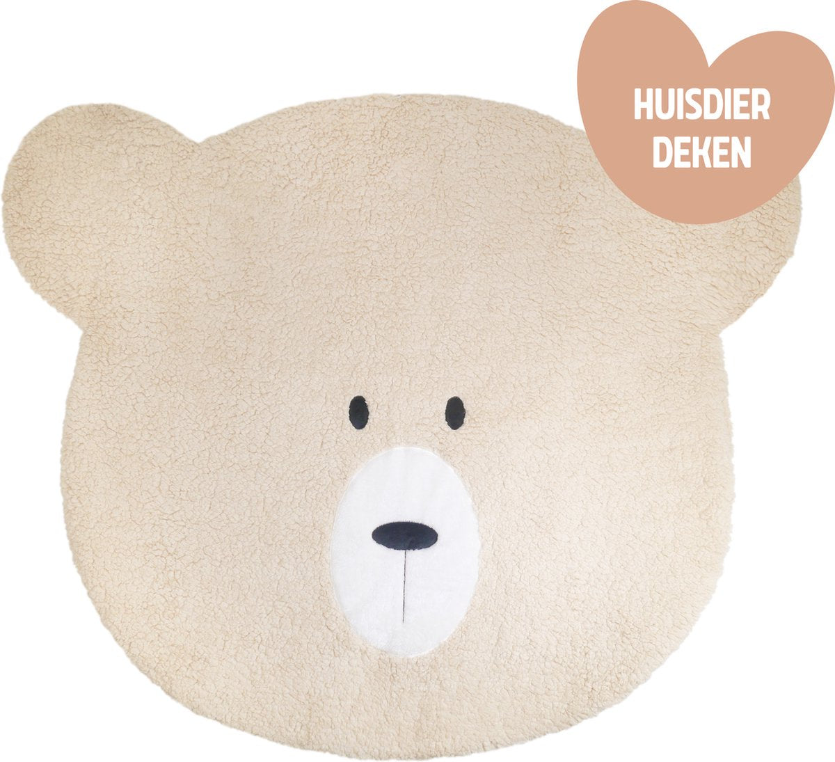 Rosewood teddybeer hondendeken 120 x 100 cm - zachte ligmat voor hond en kat - beige