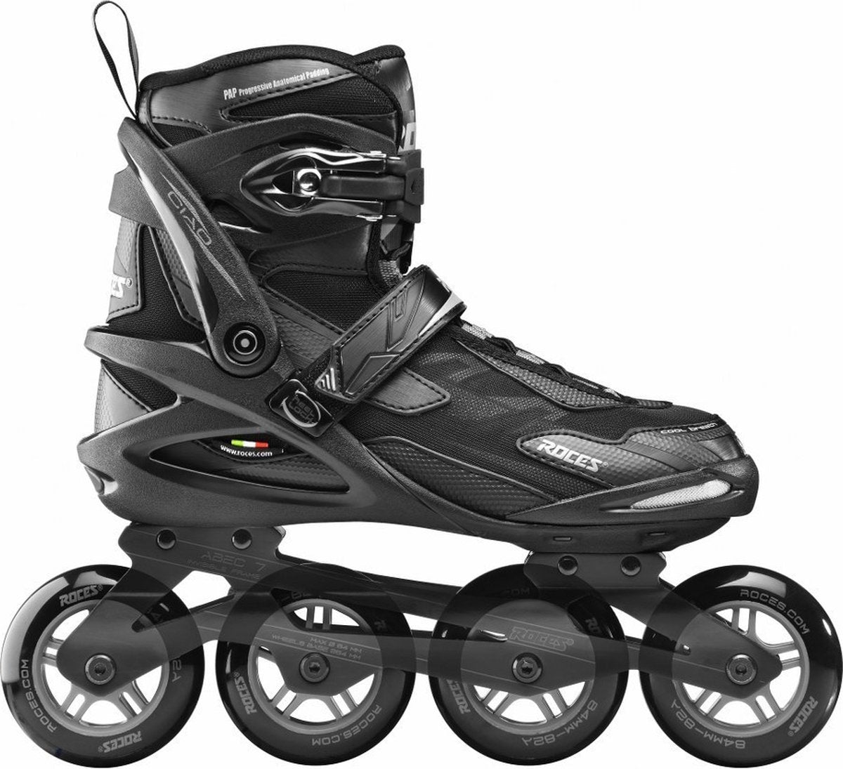 Roces ciao 2.0 tif 84 skeelers volwassenen – 4x84mm wielen – fitness inline skates – zwart – maat 43