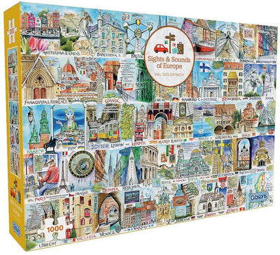 Gibsons - sights sounds of europe (door val goldfinch) - 1000 stukjes 68×49cm (b×h) - legpuzzel voor volwassenen