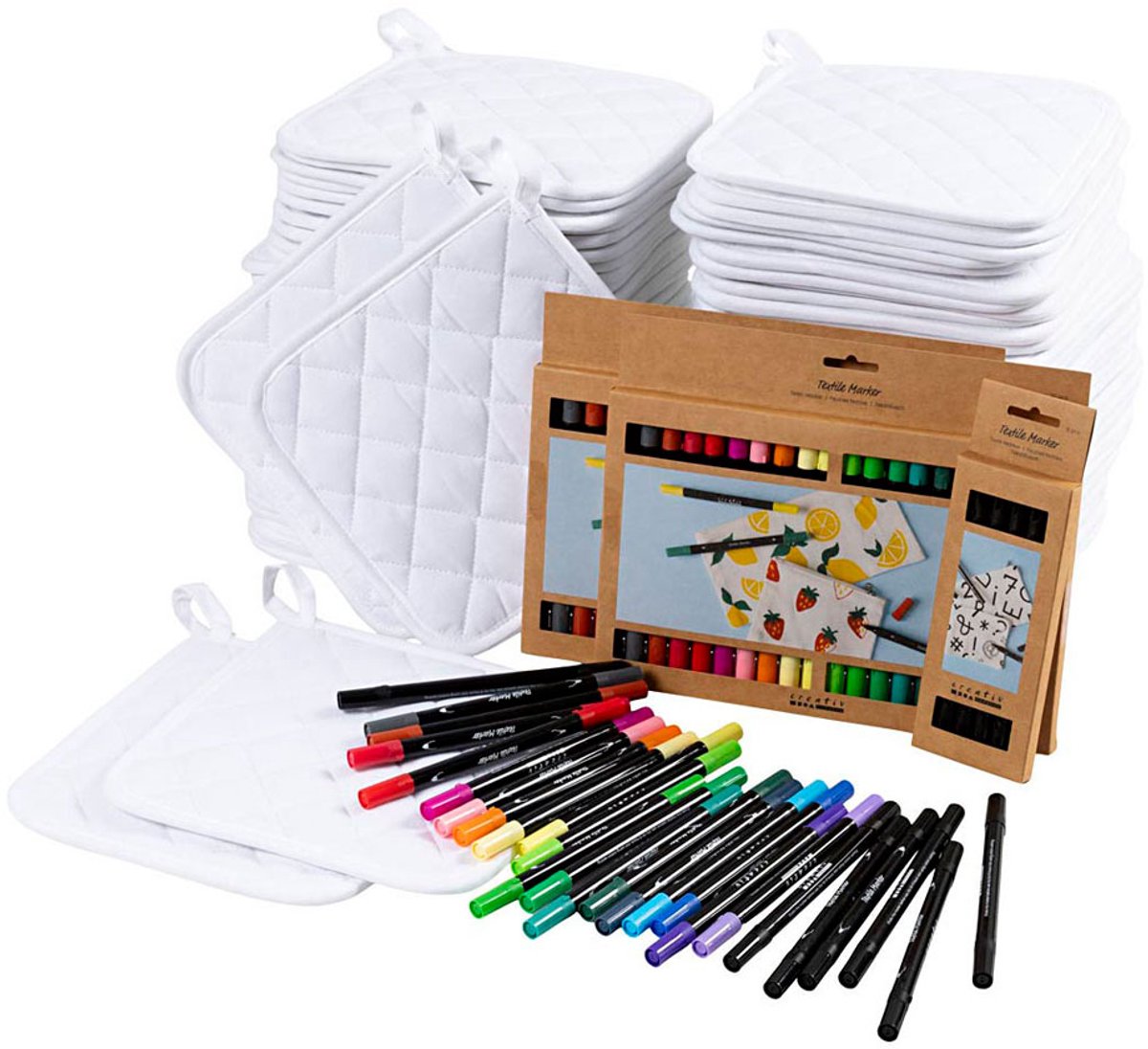 Easykit https: www.cchobby.nl groepsset-pannenlappen-met-stiften-zwart-wit-1-set