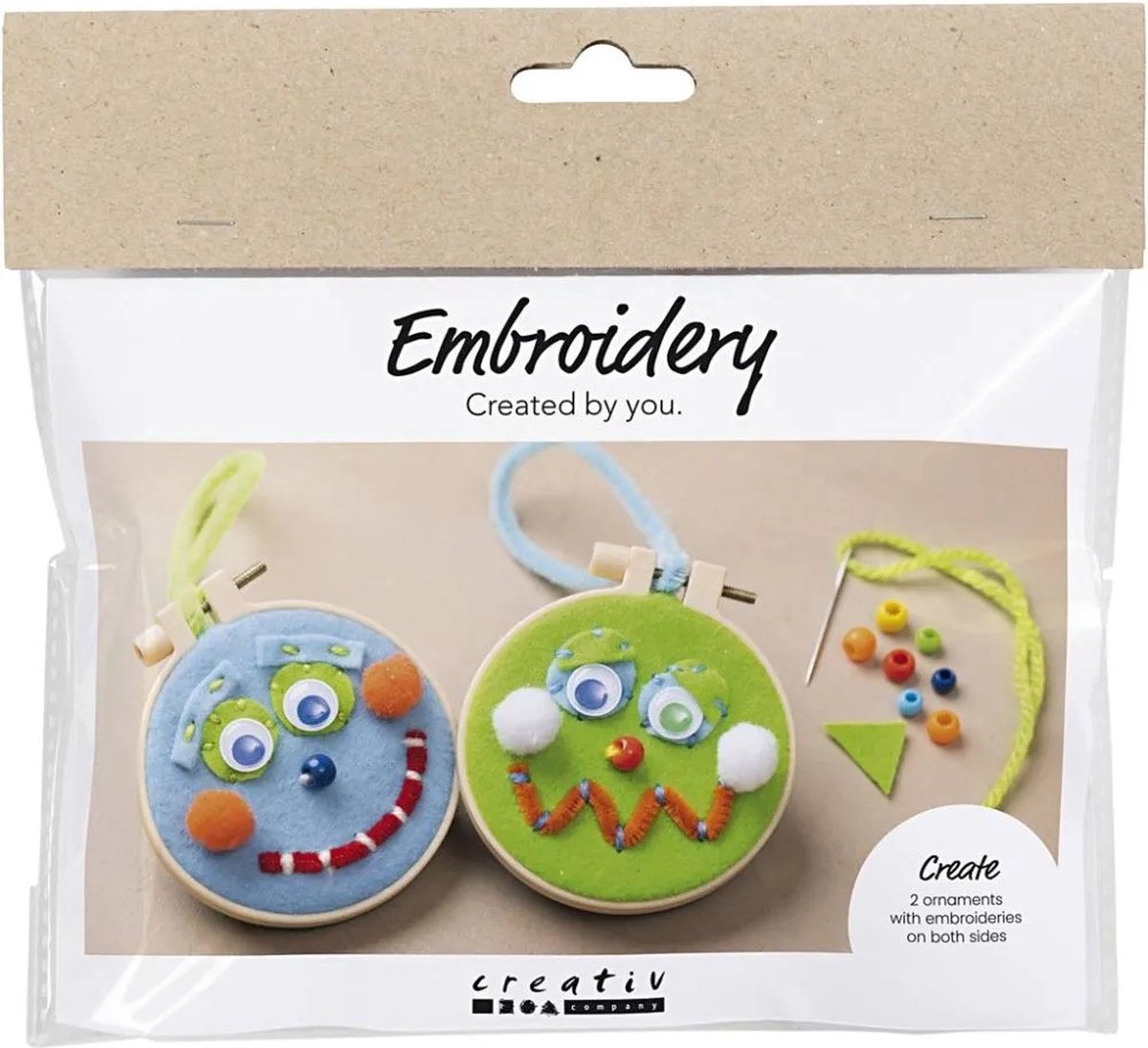 Creativ company cc mini hobbyset borduren gezichtjes