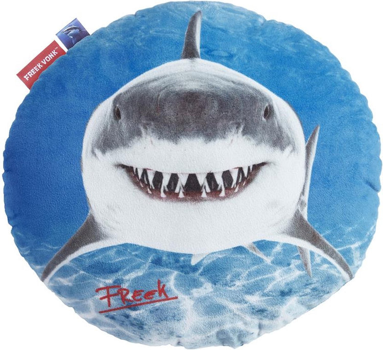 Freek vonk haai kussen sierkussen - dia 40 cm - blauw