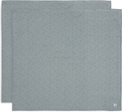 Jollein x nijntje - hydrofiele doek large 115x115cm - inbakerdoek - zacht katoen - 2 stuks - miffy silhouettes sea green