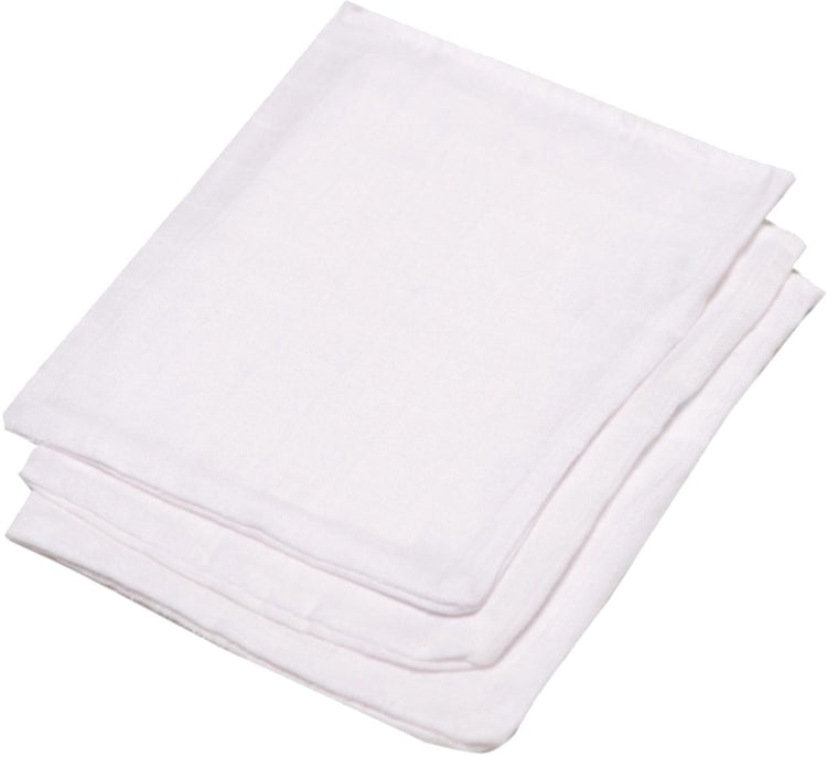 Meyco baby uni washandjes - 3-pack - hydrofiel - white - 20x17cm