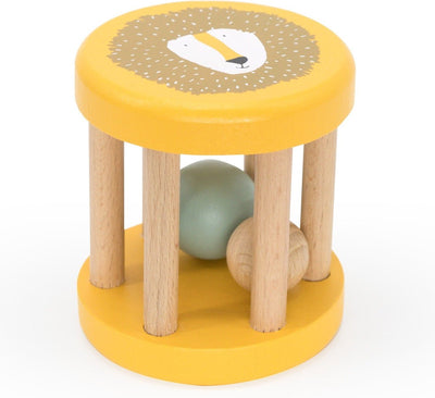 Trixie houten rollende rammelaar - mr. lion - eerste speelgoed baby - kraamcadeau - voor jongens meisjes