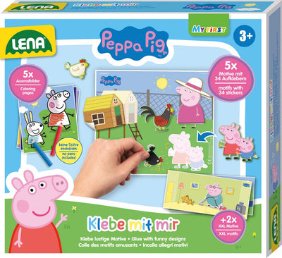 Lena peppa pig educatief knutselspel - leren lijmen en plakken.