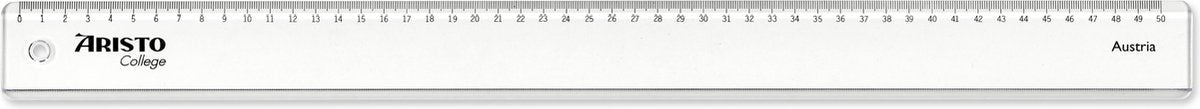 Aristo liniaal - geocollege - lengte 50cm - mm cm schaalverdeling - transparant kunststof - ar-23050