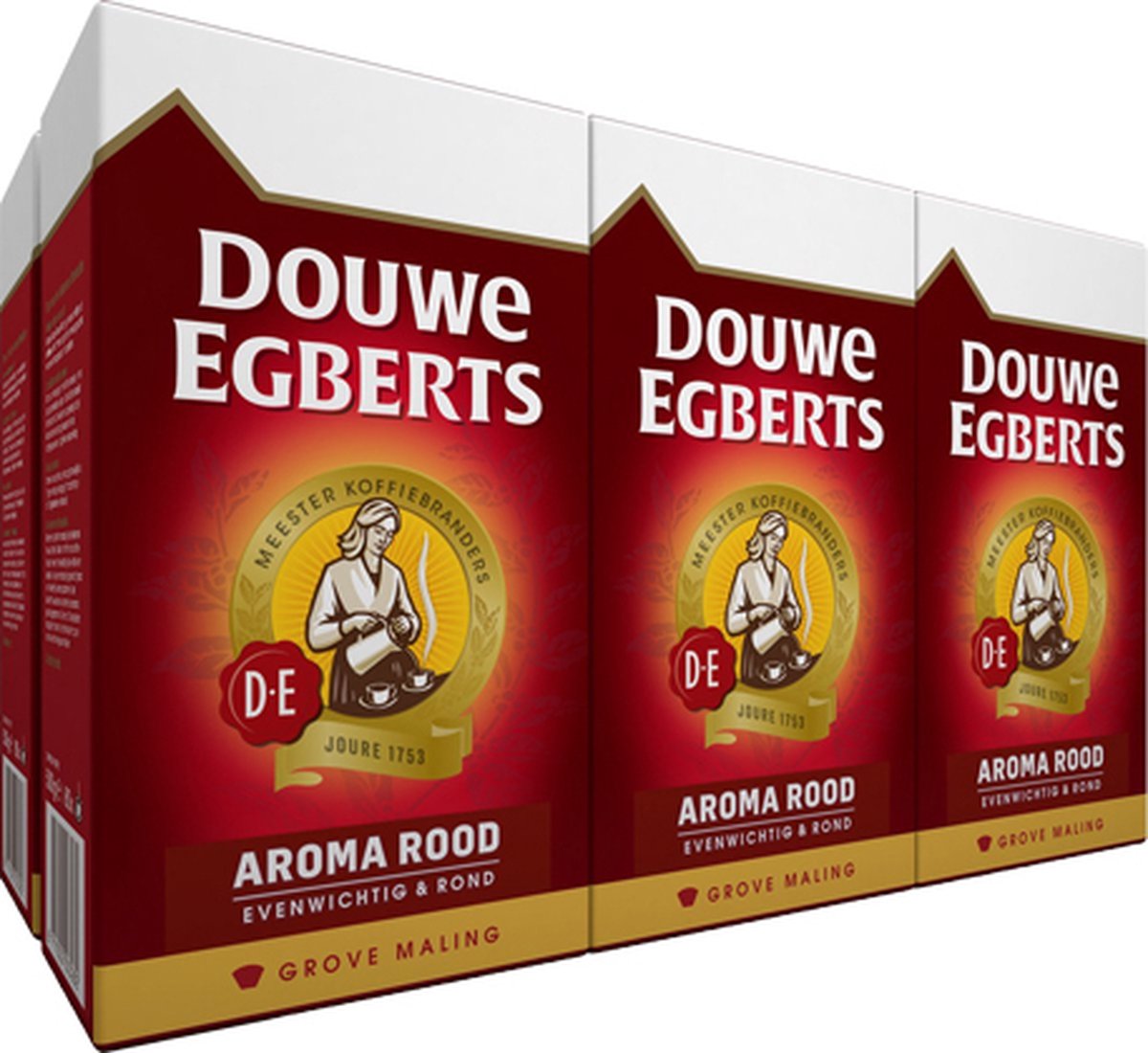 Douwe egberts aroma rood grove maling filterkoffie - 6 x 250 gram