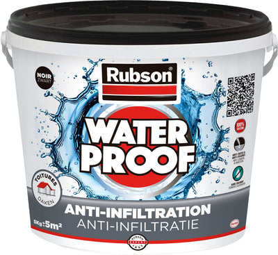 Rubson anti - infiltratie zwart 5kg | daken, funderingen en ingegraven materialen coating | silicone technologie gebaseerd voor maximale elasticiteit | duurzame coating en uv-bestendig | langdurige bescherming tegen vocht.