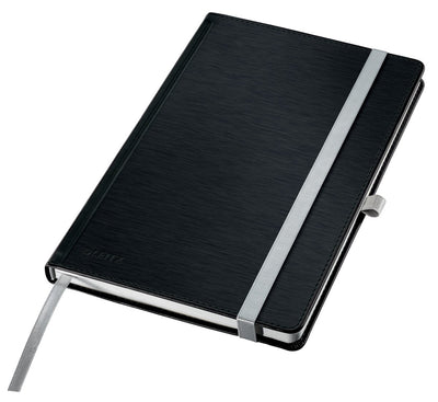 Leitz style notitieboek a5 gelijnd - met harde kaft - 100 grams papier - satijn zwart