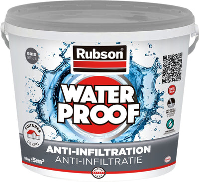 Rubson anti - infiltratie grijs 5kg | daken, funderingen en ingegraven materialen coating | silicone technologie gebaseerd voor maximale elasticiteit | duurzame coating en uv-bestendig | langdurige bescherming tegen vocht.