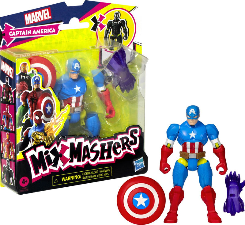 Hasbro marvel mixmashers captain america - actiefiguur 12cm