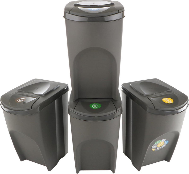 Prosperplast sortibox scheidingsbakken set 4x35l - grijs