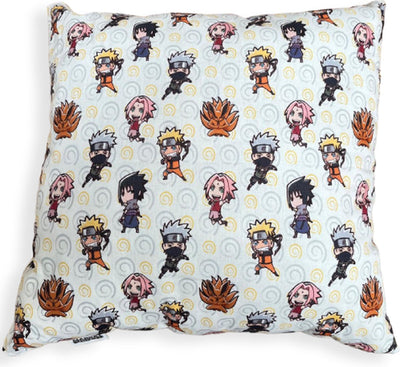 Naruto sasuke sakura pluche kussen wit 38 x 38 cm - anime sierkussen - one piece, hunter x hunter, attack on titan, dragon ball z, my hero academia - speel en knuffel met de leukste kinderkamer kussens