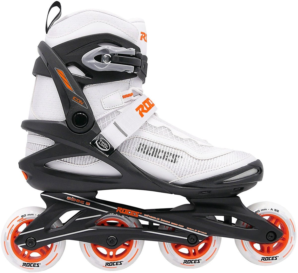 Roces icon x 80 skeelers - inline skates - wit oranje - maat 40