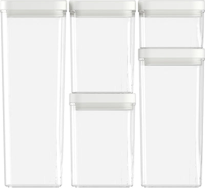 Curver kara voorraadbussen - set 0,5l + 2x1,2l + 1,8l + 2,4l - wit