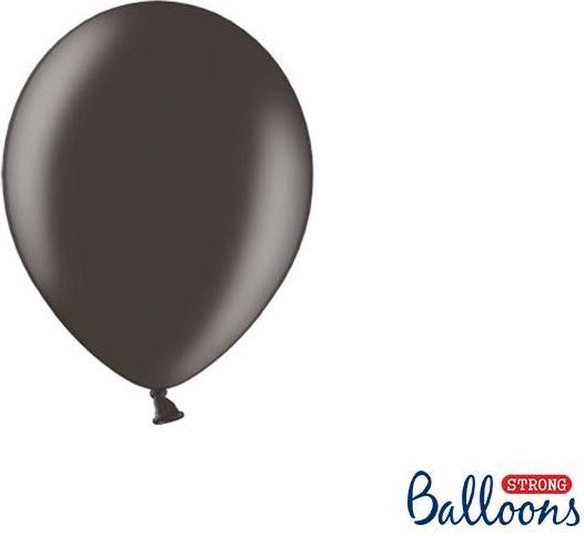 Merkloos sans marque strong ballonnen 12cm, metallic zwart (1 zakje met 100 stuks)