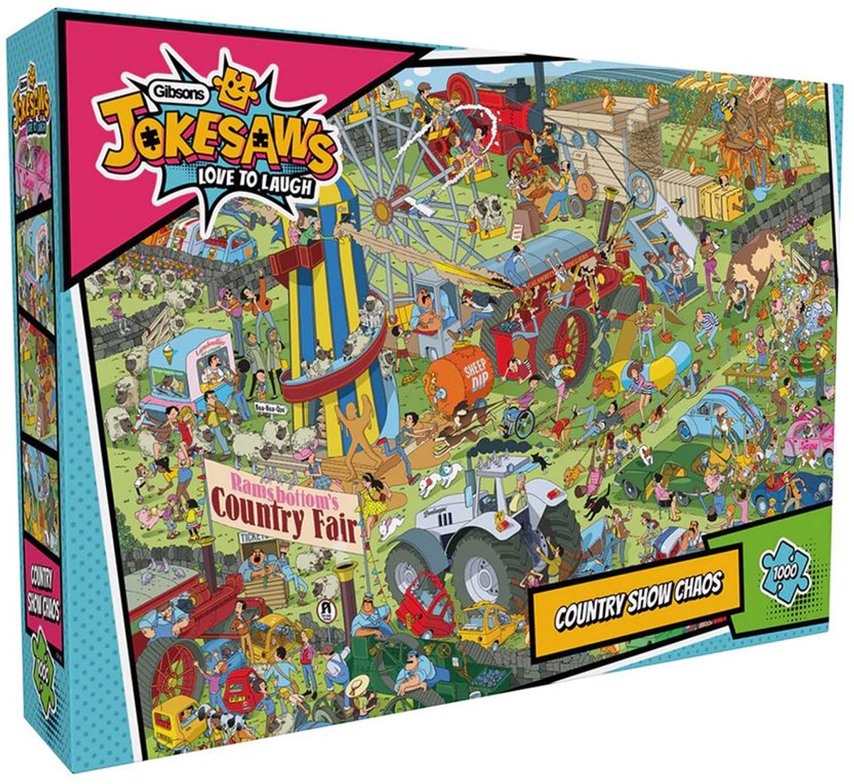 Gibsons - jokesaws: country show chaos (door andy tudor) - 1000 stukjes 68×49cm (b×h) - legpuzzel voor volwassenen
