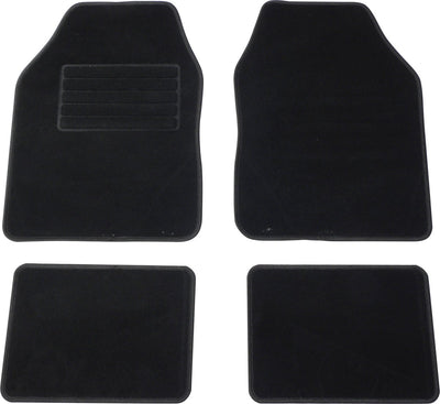 Carpoint mattenset malibu - 4 delig - 2 voormatten - 2 achtermatten - antislip onderkant - verstevigd hakstuk - afgezoomde randen - zwart