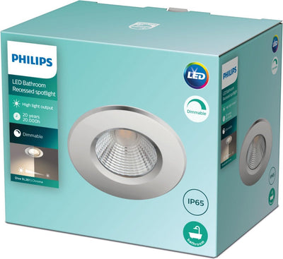 Philips led philips dive badkamerinbouwspot - 1-lichts - chroom