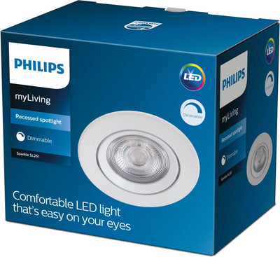 Philips sparkle inbouwspot - 1-lichts - wit