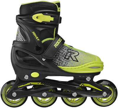Roces jokey x verstelbare skeelers jongens - inline skates - meegroei skates - zwart groen - maat 38-41
