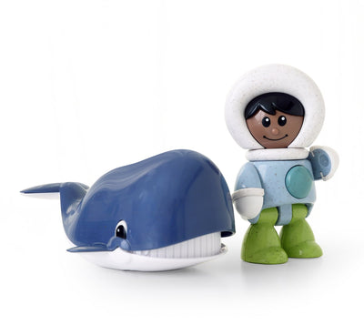Tolo bio speelgoedset walvis en pooljongen - educatief duurzaam speelgoed.