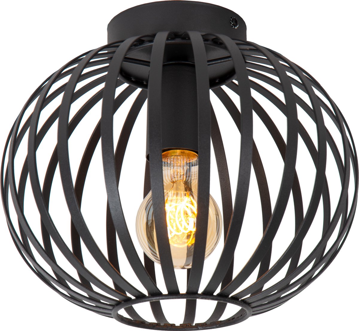 Lucide manuela –sylvan - plafonnière (plafondlamp) - ø 25,5 cm - 1xe27 - zwart