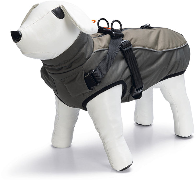 Beeztees milo - hondenjas + hondentuig - grijs - 32 cm