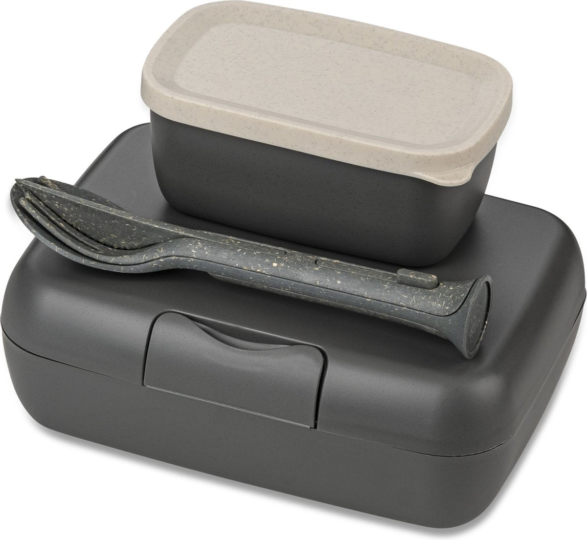 Koziol bio circulair lunchbox bestekset candy ready - grijs